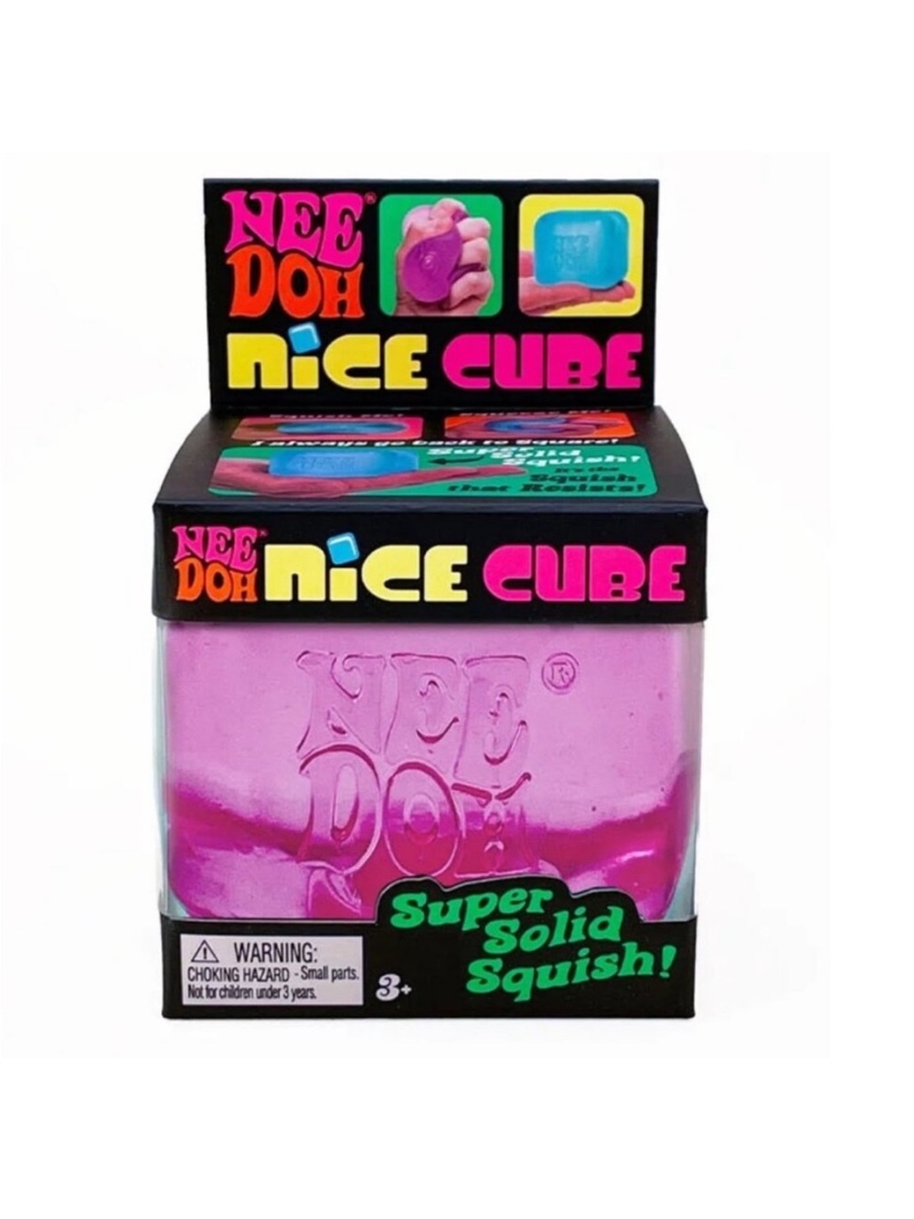 NEW NeeDoh Nice Cube Super Solid Squish "The Squish That Resists" Pink Squeeze